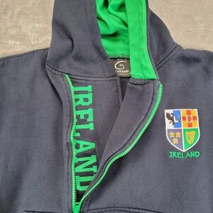 Live For Rugby Ireland Hoodie Navy Blue Quarter Zip Pullover Mens Small‎